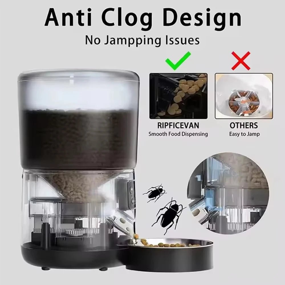 Automatic Pet Feeder 4L Capacity Smart Timer Tuya Control Food Dispenser with Stainless Steel Bowl Dogs Cats Feeding Supplies - Tech For Pets