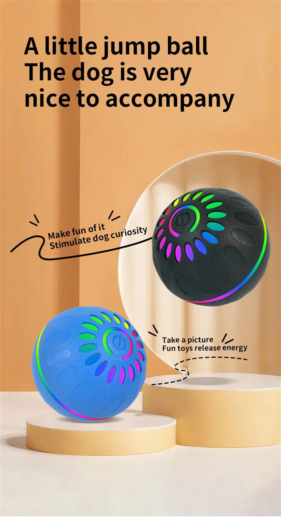 Interactive Smart Dogs Toys Balls - USB Automatic Moving Bouncing Ball for Puppy to Large dog - Electronic Pets Ball Birthday Gift - Tech For Pets