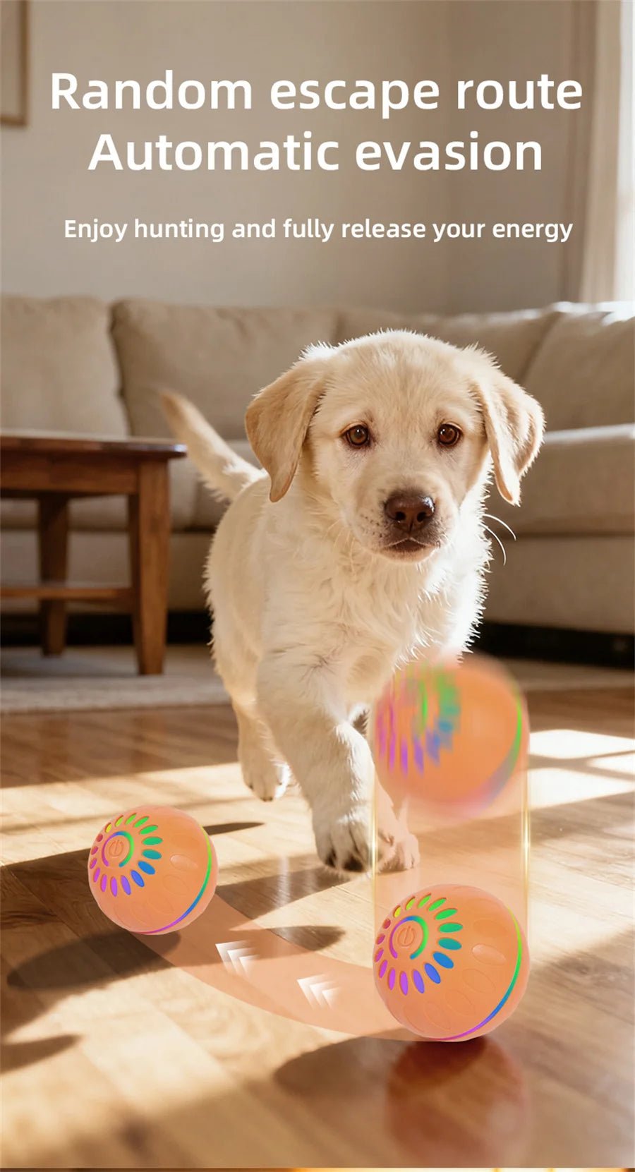 Interactive Smart Dogs Toys Balls - USB Automatic Moving Bouncing Ball for Puppy to Large dog - Electronic Pets Ball Birthday Gift - Tech For Pets
