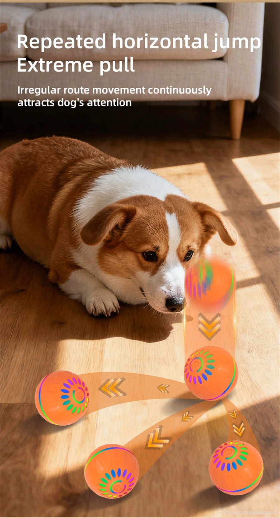 Interactive Smart Dogs Toys Balls - USB Automatic Moving Bouncing Ball for Puppy to Large dog - Electronic Pets Ball Birthday Gift - Tech For Pets