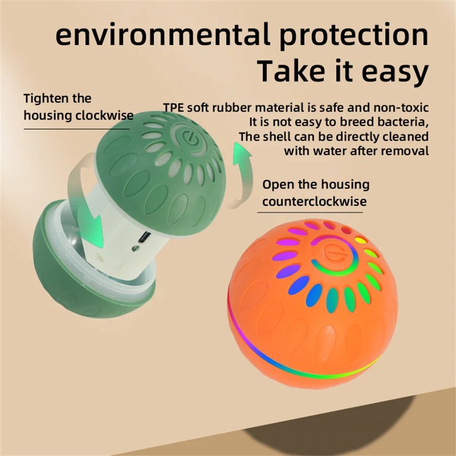 Interactive Smart Dogs Toys Balls - USB Automatic Moving Bouncing Ball for Puppy to Large dog - Electronic Pets Ball Birthday Gift - Tech For Pets
