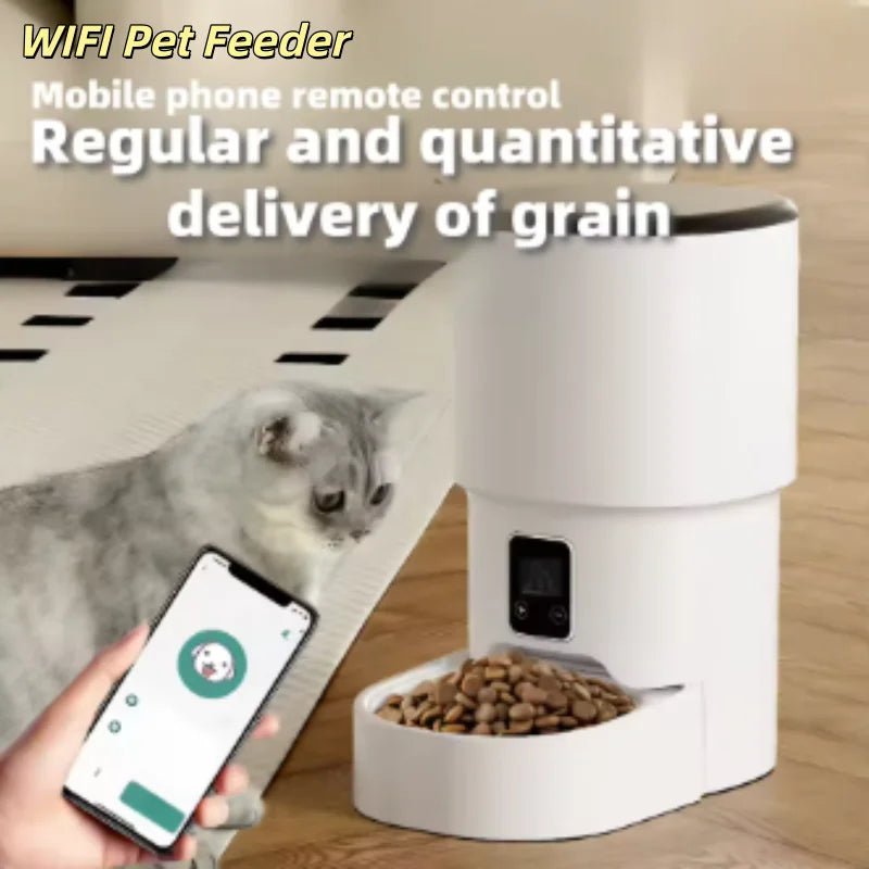 New 4L Button/WIFI Automatic Pet Feeder Smart Intelligent Cat And Dog Food Dispenser for Cats And Dogs - Tech For Pets