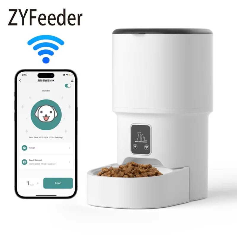 New 4L Button/WIFI Automatic Pet Feeder Smart Intelligent Cat And Dog Food Dispenser for Cats And Dogs - Tech For Pets