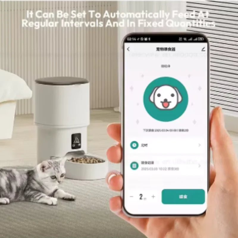 New 4L Button/WIFI Automatic Pet Feeder Smart Intelligent Cat And Dog Food Dispenser for Cats And Dogs - Tech For Pets