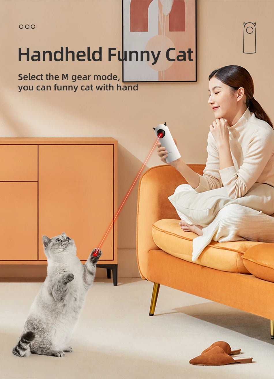ROJECO Automatic Cat Toys Interactive Smart Teasing Pet LED Laser Indoor Cat Toy Accessories Handheld Electronic Cat Toy For Dog - Tech For Pets