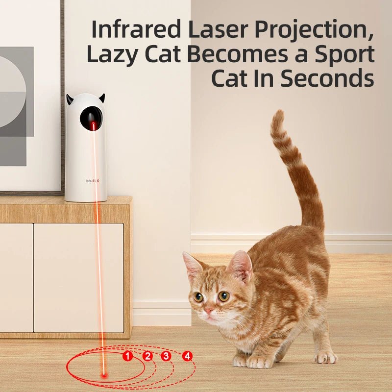 ROJECO Automatic Cat Toys Interactive Smart Teasing Pet LED Laser Indoor Cat Toy Accessories Handheld Electronic Cat Toy For Dog - Tech For Pets