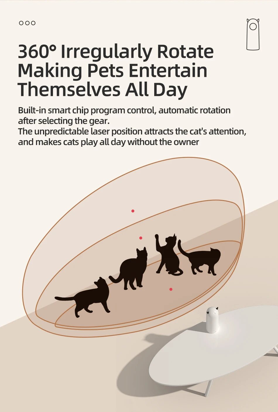 ROJECO Automatic Cat Toys Interactive Smart Teasing Pet LED Laser Indoor Cat Toy Accessories Handheld Electronic Cat Toy For Dog - Tech For Pets