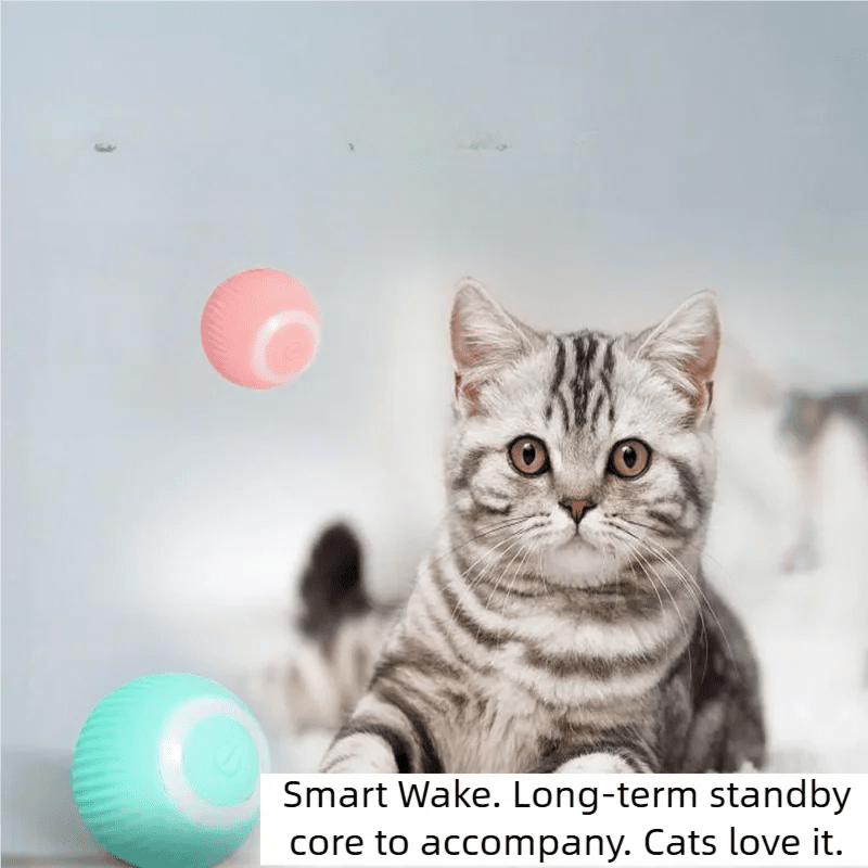 Smart Cat Toys Automatic Rolling Ball Electric Cat Toys Interactive for Cats Training Self - moving Kitten Toys for Indoor Playing - Tech For Pets