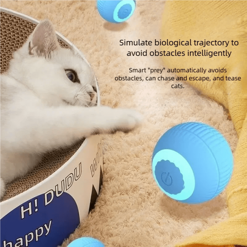 Smart Cat Toys Automatic Rolling Ball Electric Cat Toys Interactive for Cats Training Self - moving Kitten Toys for Indoor Playing - Tech For Pets