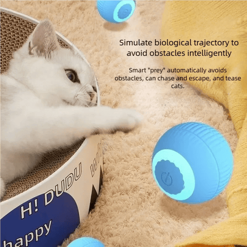 Smart Cat Toys Automatic Rolling Ball Electric Cat Toys Interactive for Cats Training Self - moving Kitten Toys for Indoor Playing - Tech For Pets