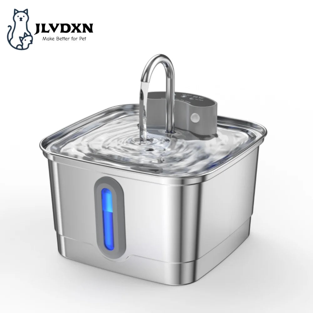 Smart Wireless Cat Water Fountain 4000mAh Rechargeable Battery Sensor Stainless Steel Automatic Pet water Dispenser with Filter - Tech For Pets