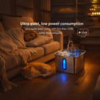 Smart Wireless Cat Water Fountain 4000mAh Rechargeable Battery Sensor Stainless Steel Automatic Pet water Dispenser with Filter - Tech For Pets