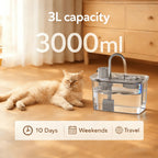 Smart Wireless Cat Water Fountain 4000mAh Rechargeable Battery Sensor Stainless Steel Automatic Pet water Dispenser with Filter - Tech For Pets